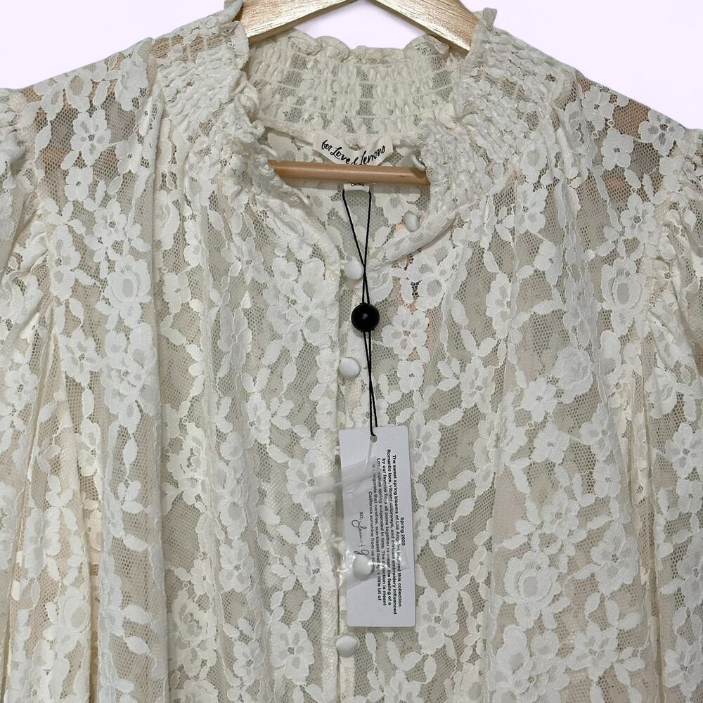 NWTs For Love and Lemons Victoria Secret Violeta White Lace Top (L) - Picture 5 of 16